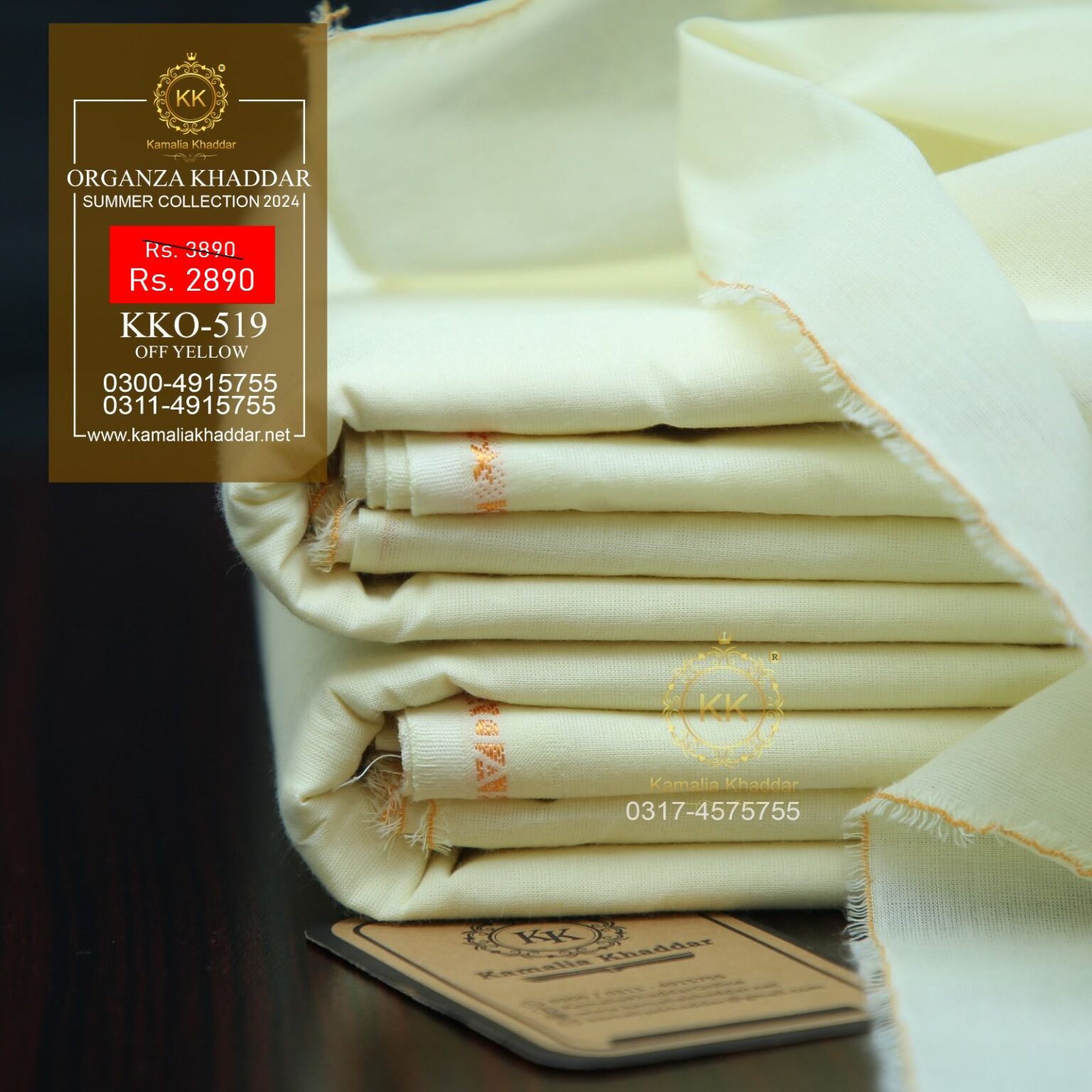 Our luxury and coolest Kamalia Khaddar collection "Premium Organza Khaddar 2024" has been launched. Quality: Organza Weaving Double Goli Double TaanaBaana lightweight & soft for hot summer season. It’s cold and human-skin-friendly fabric. Its perfect during these sunny days of summer season 2024.