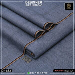 DK-832 Slub Malaysia Grey Designer Summer Khaddar