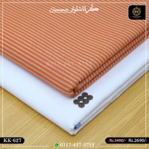 KK-627 Designer Premium Khaddar Kurta With White Shalwar