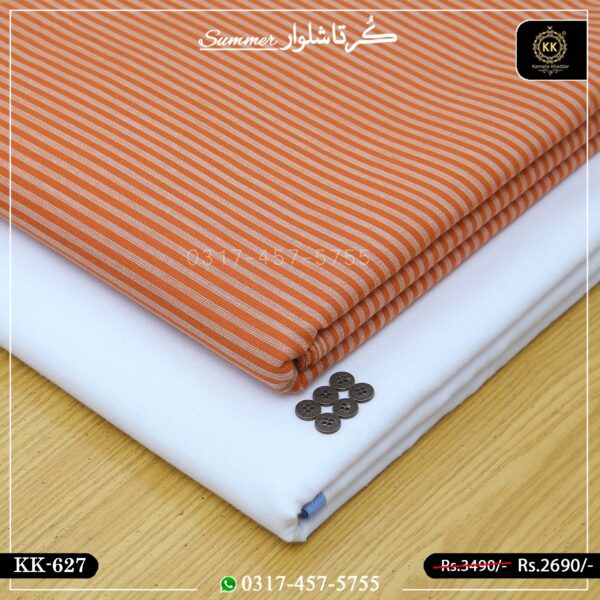 KK-627 Designer Premium Khaddar Kurta With White Shalwar