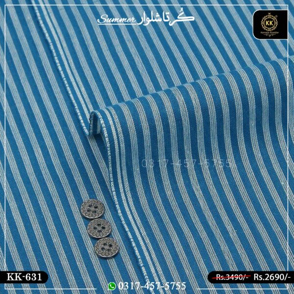 KK-631 Designer Premium Khaddar Kurta With White Shalwar