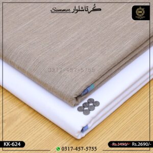 KK-624 Designer Premium Khaddar Kurta With White Shalwar