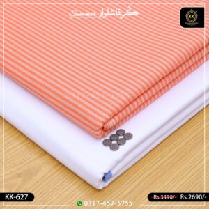 KK-627 Designer Premium Khaddar Kurta With White Shalwar