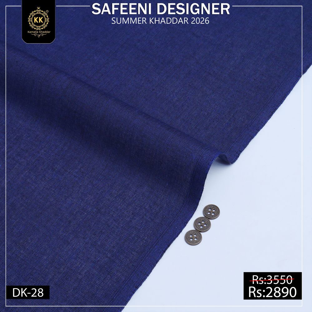 DK-28 Safeeni Designer Kamalia Khaddar Summer Collection 2026 Kamalia Khaddar proudly unveils its Summer Collection 2026, a refined celebration of timeless craftsmanship blended with contemporary elegance. Designed for the modern individual who values authenticity and comfort, this collection captures the true essence of Pakistani summers—light, breathable, and effortlessly graceful.