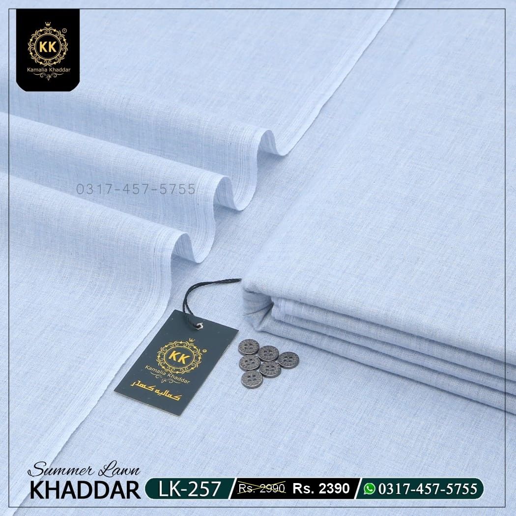 LK-257 Lawn Khadi Kamalia Khaddar Summer Collection 2026 Clad yourself in the bright colors of this soft comfortable earthy texture Kamalia Khaddar Summer Collection 2025 and be admired in the summer season.