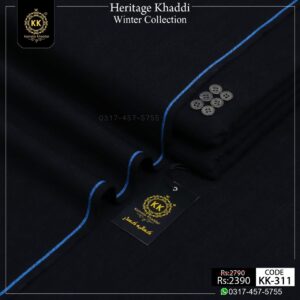KK-311 Pure Black Heritage Khaddi Winter Collection 2025-26