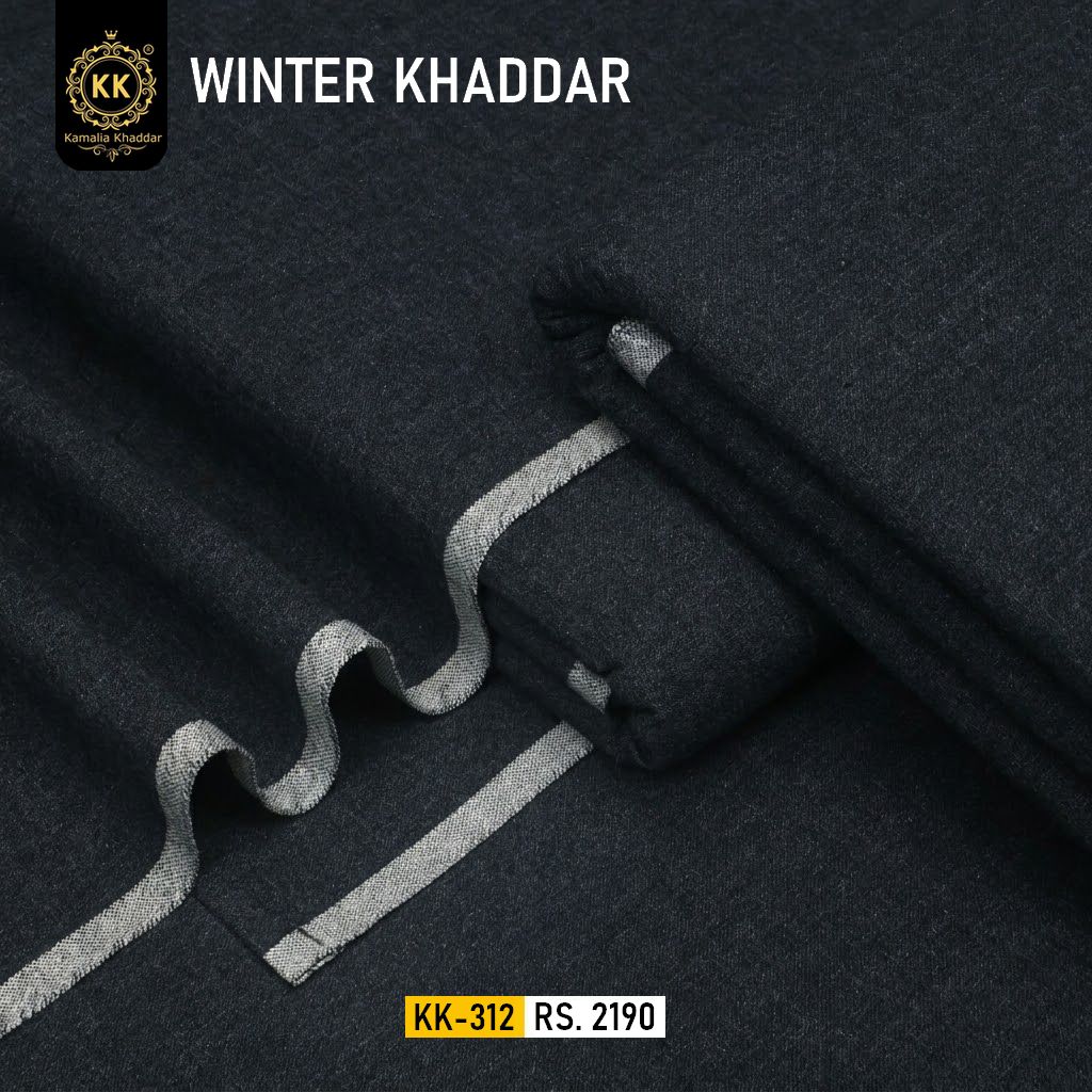 KK-312 Dark Malaysia Charcoal Grey Kamalia Khaddar Winter Heritage Khaddi Khaddar Introducing the Kamalia Khaddar Heritage Khadi Khaddar Collection 2026–2027 — our timeless starting-range winter fabric, created for those who appreciate authentic Khadi craftsmanship, natural comfort and classic Pakistani textile tradition.