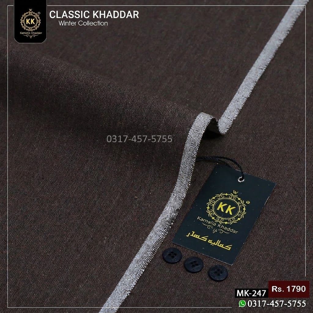 MK-247 Milan Khadi Khaddar Winter Collection 2026 Introducing the Kamalia Khaddar Classic Khadi Khaddar Collection 2026–2027 — our timeless starting-range winter fabric, created for those who appreciate authentic Khadi craftsmanship, natural comfort and classic Pakistani textile tradition.