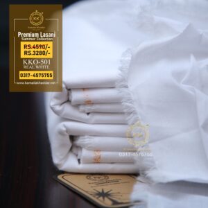 KKO-501 Real White Premium Lasani Summer Khaddar