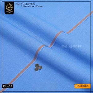 DK-60 Sky Blue Self Slub Designer Summer Khaddar