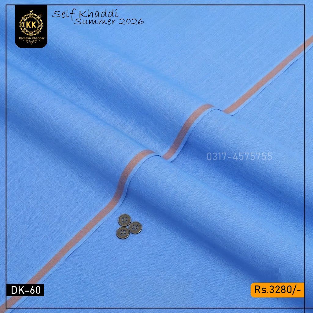 DK-60 Sky Blue Self Designer Summer DK-60 Sky Blue Self Slub Designer Summer Khaddar