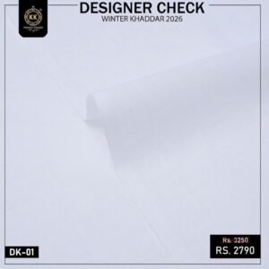 CK-01 Extra White Designer Check Khaddar Winter Collection