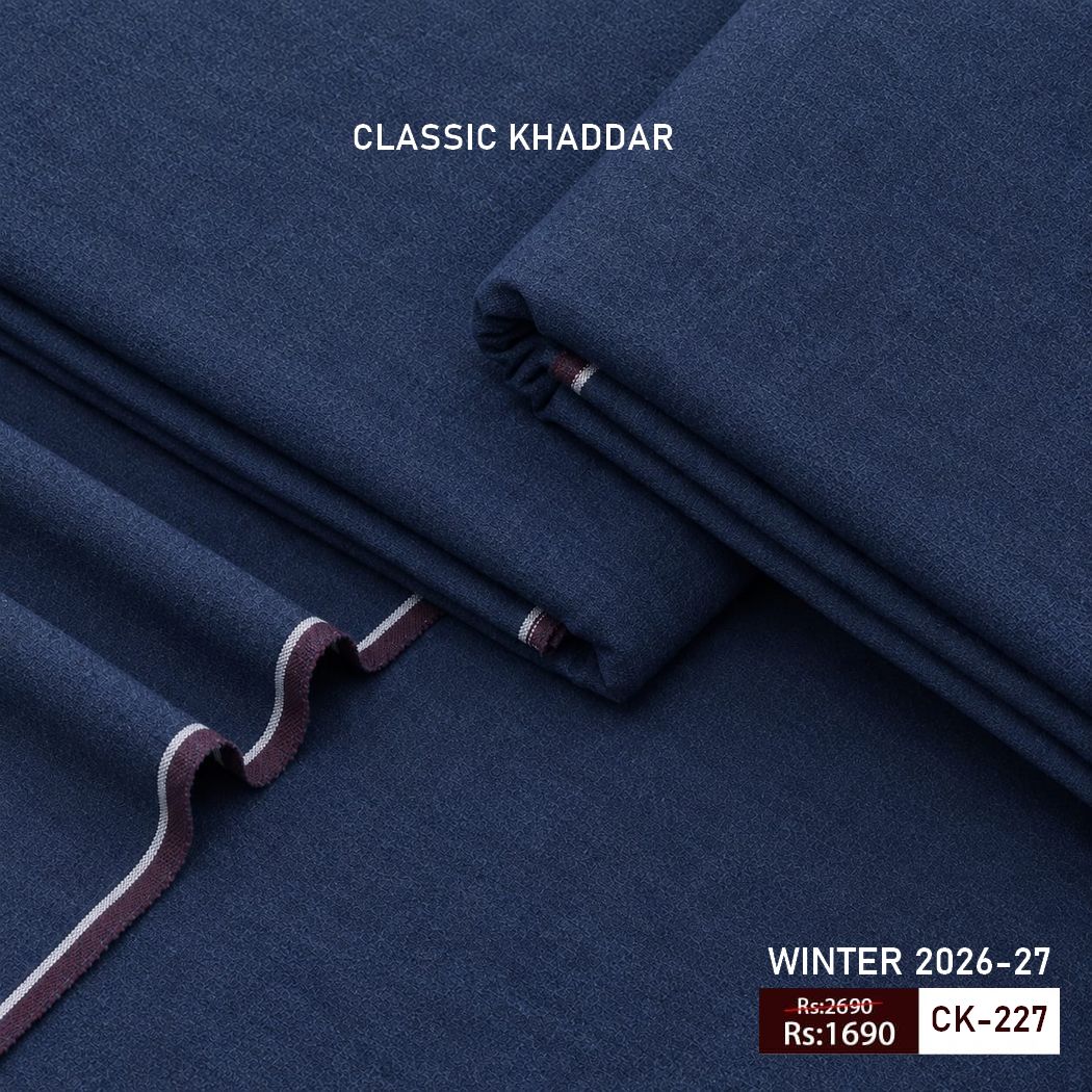 CK-227 Kamalia Milan Khaddar Winter Collection 2025-2026 Introducing the Kamalia Khaddar Classic Khadi Khaddar Collection 2026–2027 — our timeless starting-range winter fabric, created for those who appreciate authentic Khadi craftsmanship, natural comfort and classic Pakistani textile tradition.